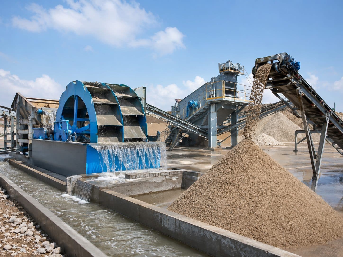 Sand production and washing